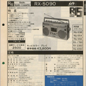 NATIONAL RX-5090 Cassette Radio Service Manual in PDF file