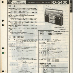 NATIONAL RX-5400 Cassette Radio Service Manual in PDF file