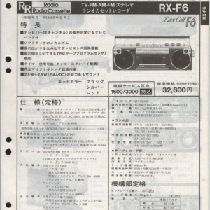 NATIONAL RX-F6 Cassette Radio Service Manual in PDF file