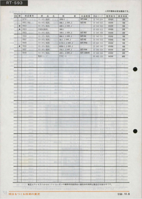 TOSHIBA RT-S93 Radio Service Manual in PDF file - Old Boomboxes